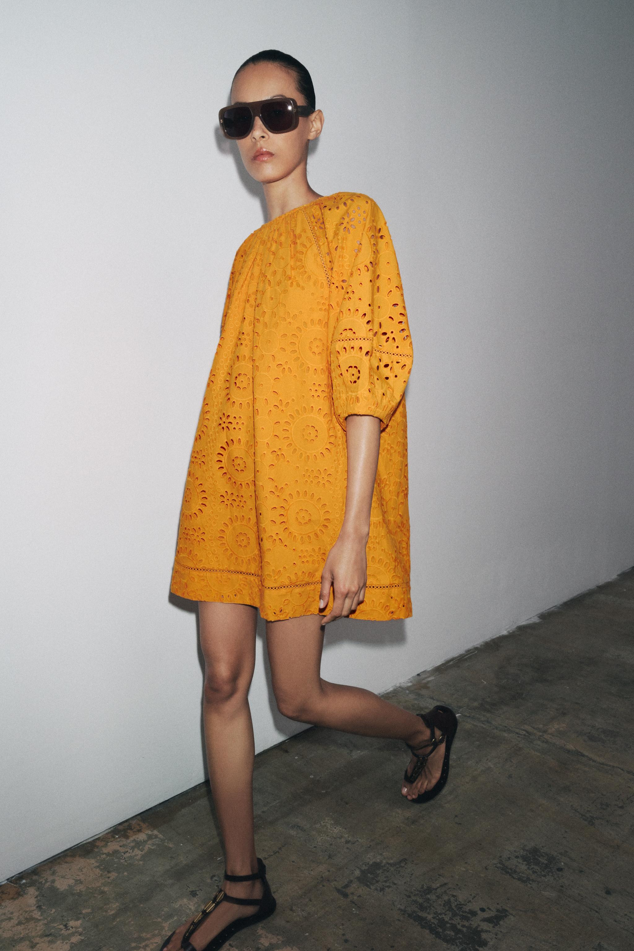 ZW COLLECTION EMBROIDERED SHORT DRESS | Zara US