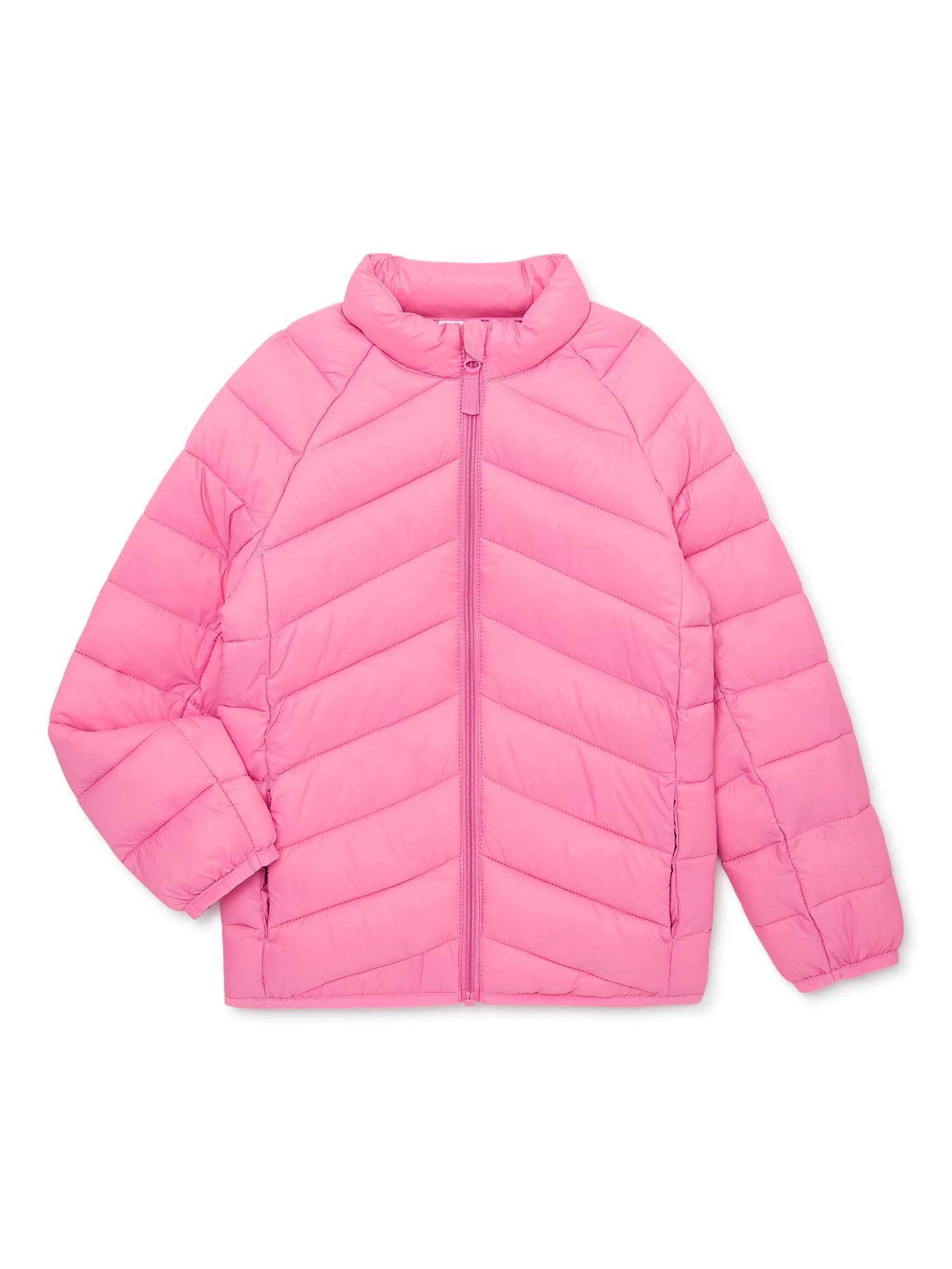 Wonder Nation Girls Lightweight Packable Puffer Jacket, Sizes 4-18 & Plus - Walmart.com | Walmart (US)