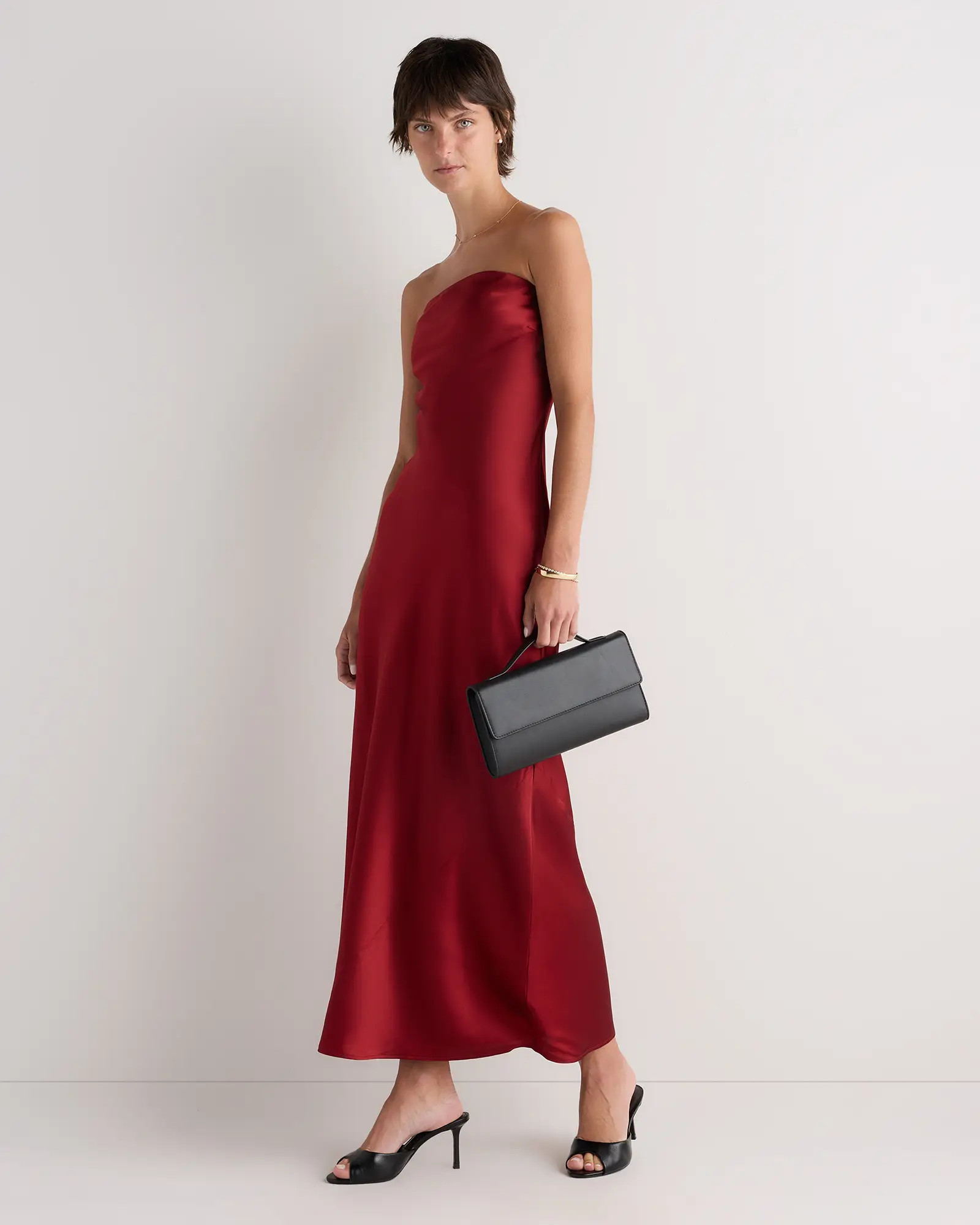 100% Washable Silk Strapless Midi Dress | Quince