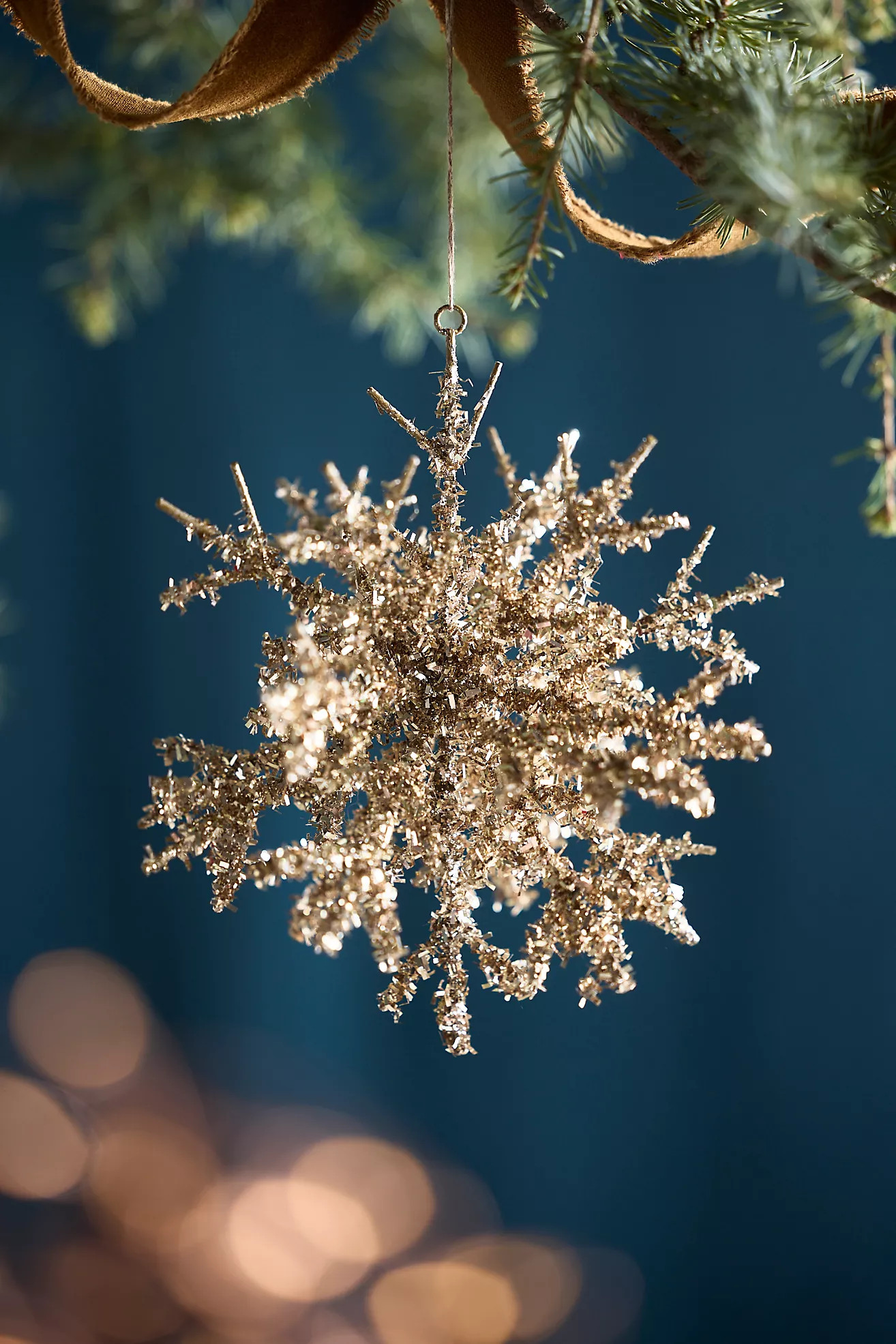 Golden Tinsel Snowflake | Anthropologie (US)