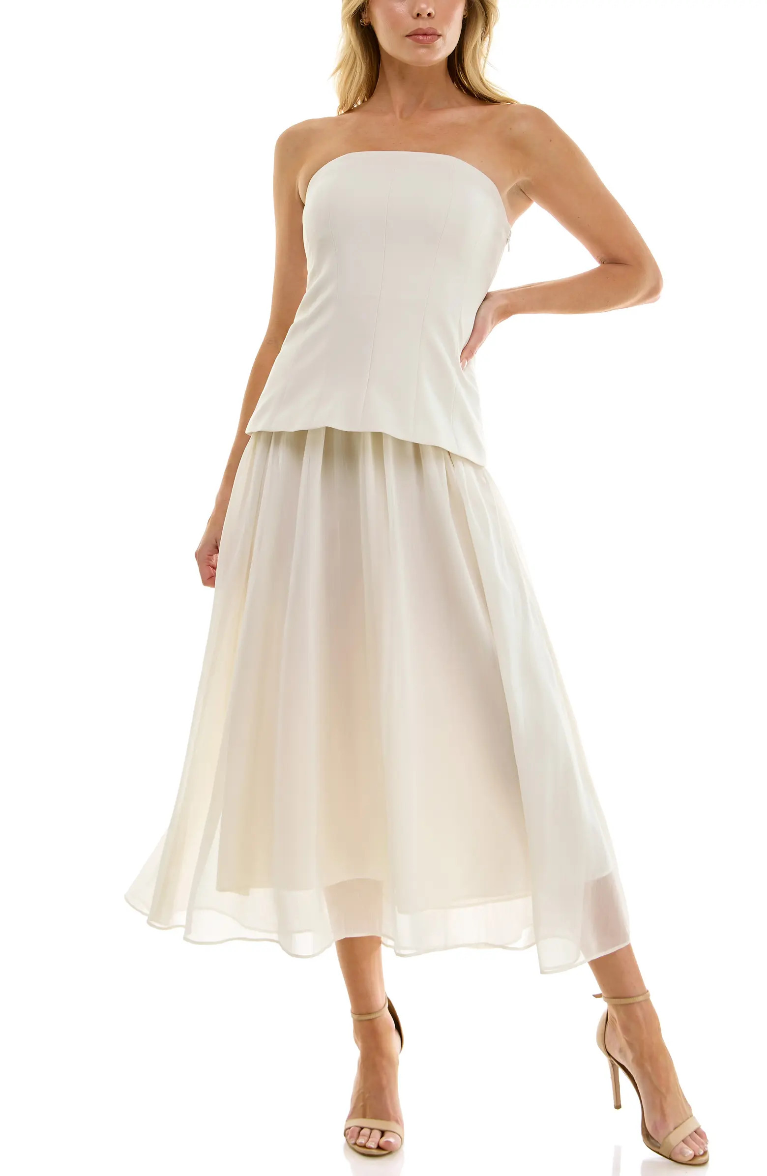 Socialite Corset Strapless Mixed Media Maxi Dress | Nordstrom | Nordstrom