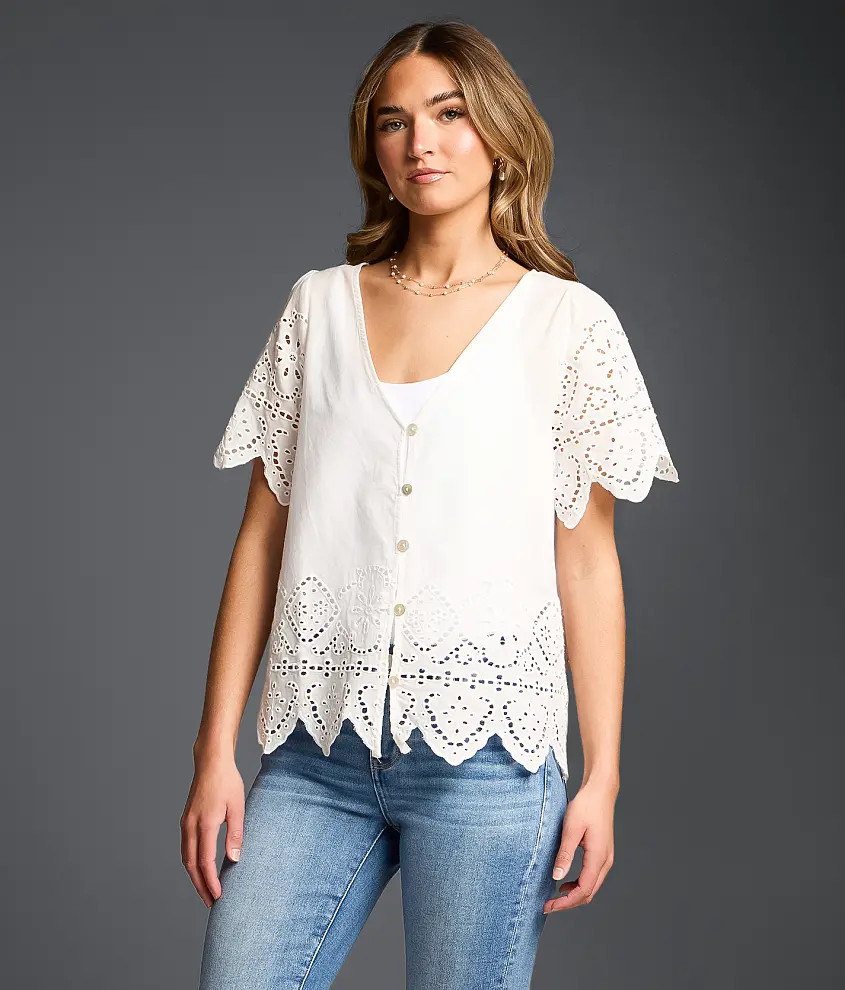 Refined Edit - Embroidered Eyelet Blouse | Buckle