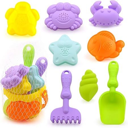 3 otters Beach Toys Set, Baby Beach Toys Baby Bath Toys Beach Shovels RakesTool Kit Sand Bucket B... | Amazon (US)