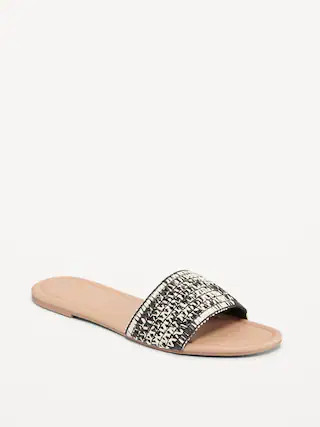 Raffia Slide Sandals | Old Navy (US)