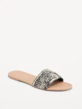 Raffia Slide Sandals | Old Navy (US)