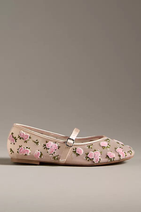 For Love & Lemons Evelyn Embroidered Ballet Flats | Anthropologie (US)