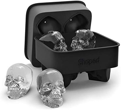 3D Skull Ice Mold Tray, Super Flexible High Grade Silicone Ice Cube Molds for Whiskey, Cocktails, Be | Amazon (US)