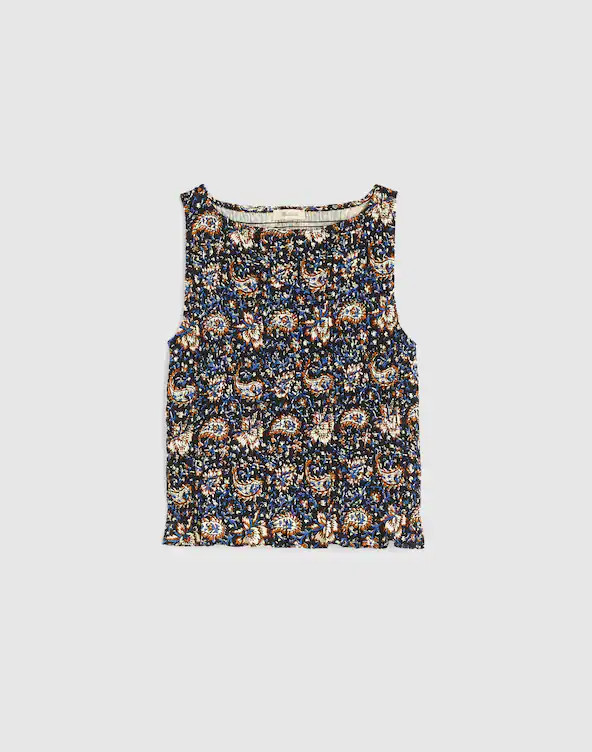 Smocked Boatneck Sleeveless Top | Madewell