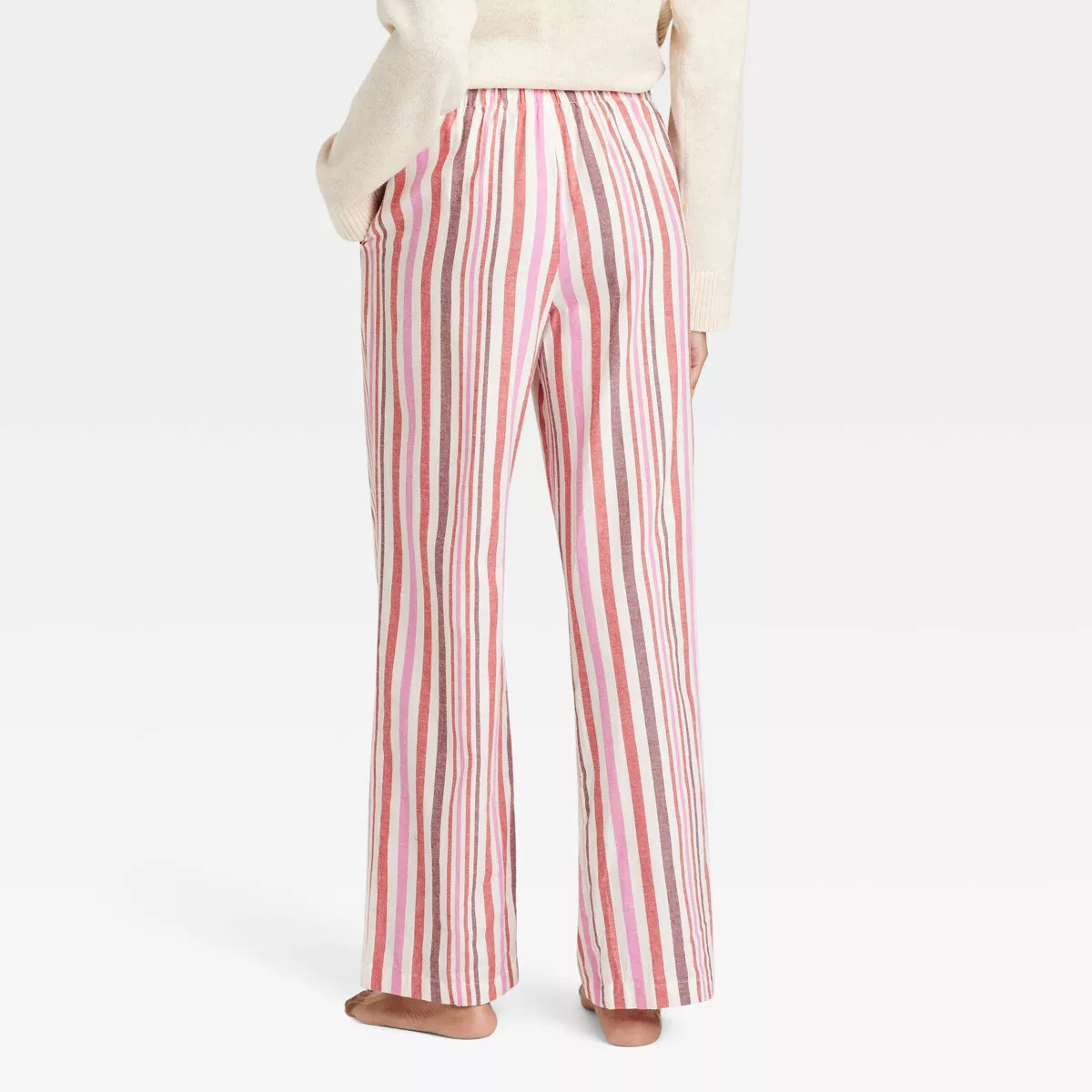 Women's Striped Flannel Pajama Pants - Auden™ Red/Pink M | Target
