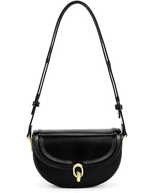 Women Saddle Shoulder Bag Vegan Leather Underarm Handbag Trendy Leather Crossbody Bag Retro Satch... | Amazon (US)