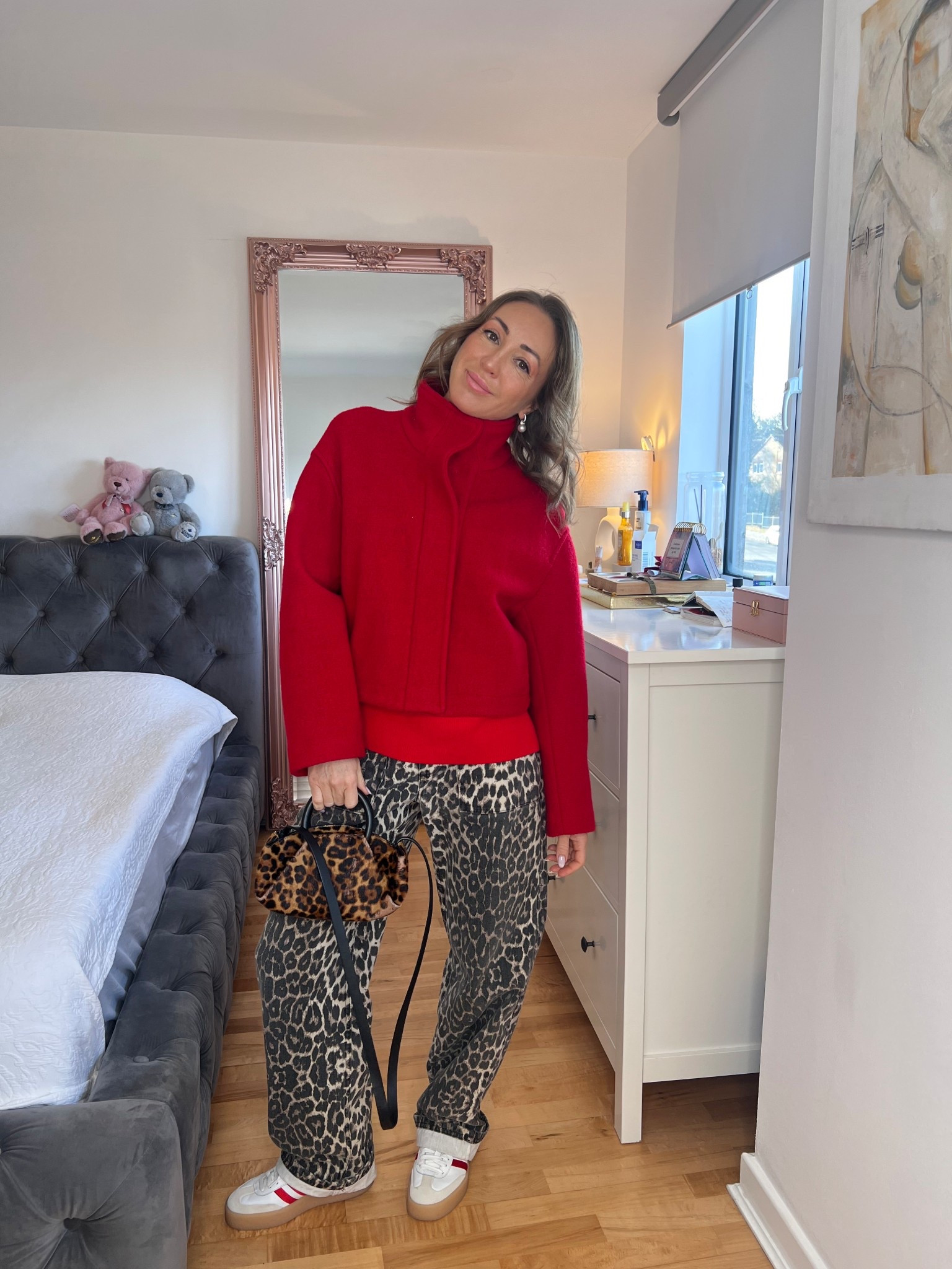 Red and leopard 

#LTKuk #LTKwinter #LTKjeans