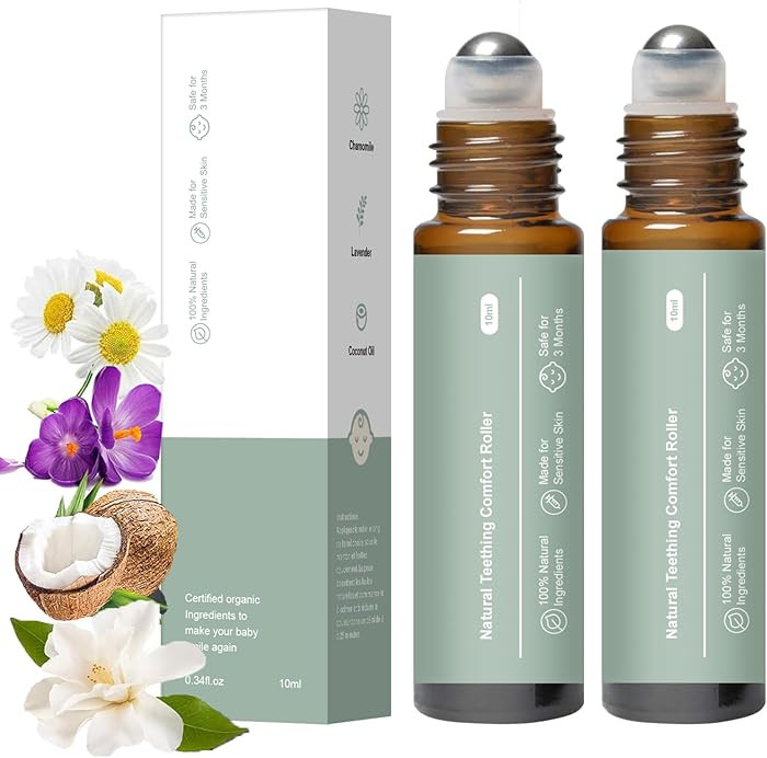 Teething Roller, Mamas Teether: Teething Oil Roller, Natural Gentle Teething Relief Roller, Teeth... | Amazon (US)