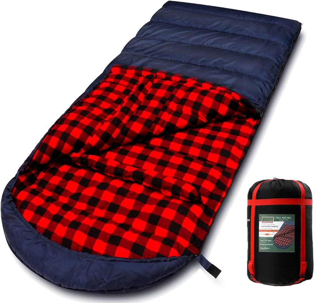 0 Degree Sleeping Bag Cotton Flannel Sleeping Bags for Adults Cold Weather Camping Winter Zero De... | Amazon (US)