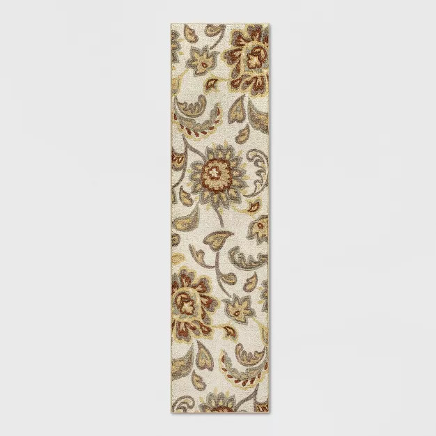 2'x7' Runner Floral Paisley Rug Beige - Threshold™ | Target