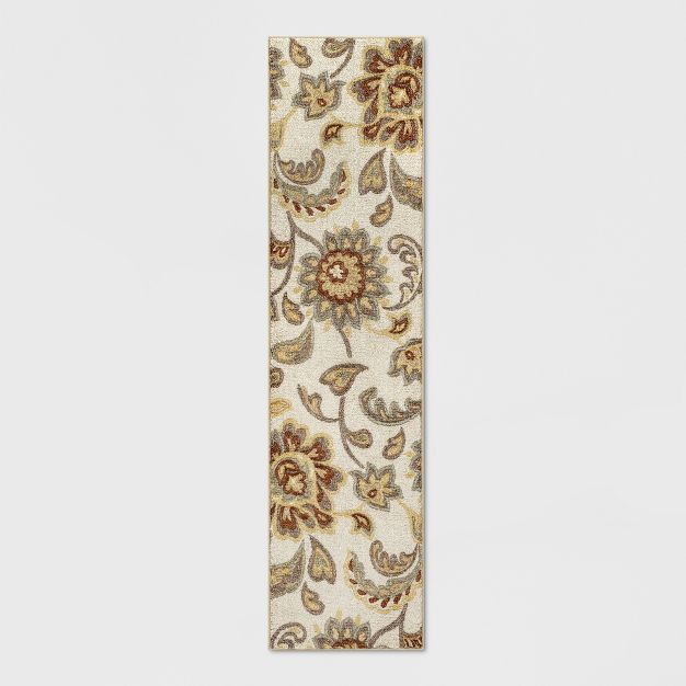 2&#39;x7&#39; Runner Floral Paisley Rug Beige - Threshold&#8482; | Target