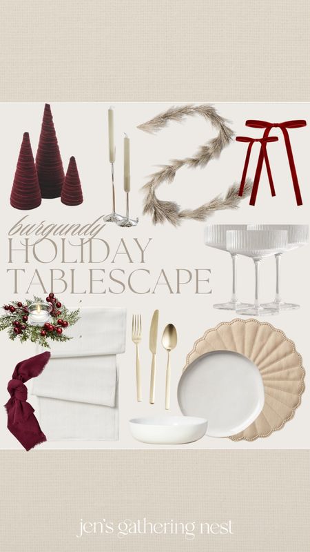 Holiday tablescape inspo — burgundy + neutrals 🤎

#tablescape #tablescapeinspo #holidaydecor #holidayhosting #christmastablescape #diningtableinspo #diningtabledecor #holidaytablescape  

#LTKSeasonal #LTKHoliday #LTKparties