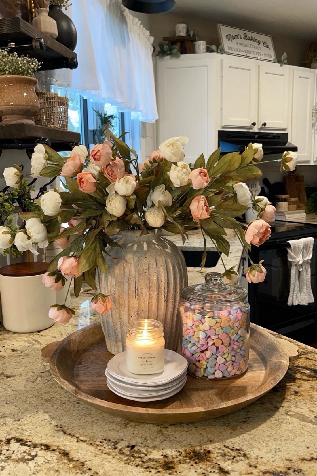 Viral Faux Peony Stems Centerpiecee

Follow @farmtotablecreations on Instagram for daily home inspiration 🤍

The viral peony stems are back again and on sale. This arrangement uses six of each color for a full, lush look that instantly elevates a kitchen island or table. The soft blush and creamy white tones feel timeless, realistic, and easy to style in any neutral vase. These are one of those faux florals that truly look real and work beautifully year-round.

They sell out every single time they restock, so if you’ve been waiting, now’s the time to grab them while they’re marked down.

#peonystems #fauxflowers #kitchendecor #islanddecor #homedecor #neutraldecor #vasedecor #kitchenisland #tabledecor #springdecor

#LTKSaleAlert #LTKFindsUnder50 #LTKHome