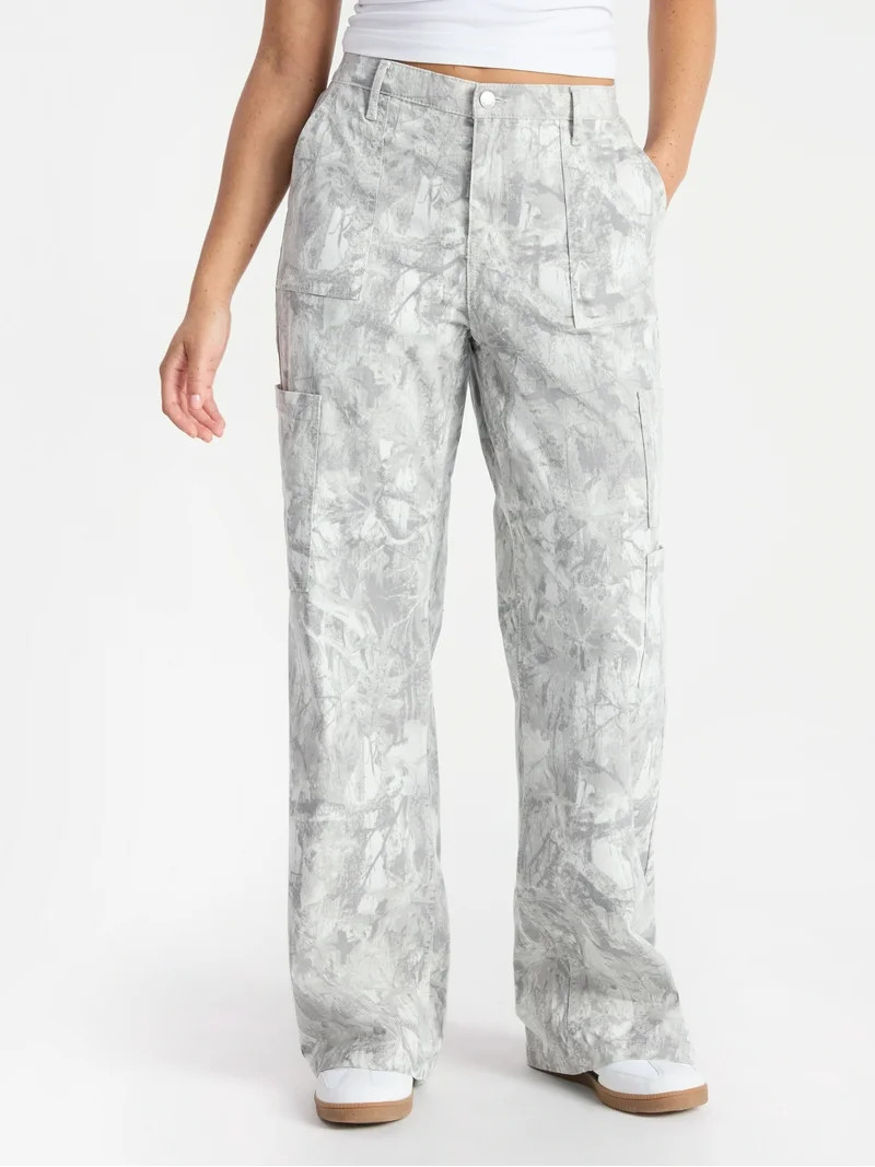No Boundaries Wide Leg Cargo Pants, 29.5'' Inseam, Women's and Women's Plus | Walmart (US)