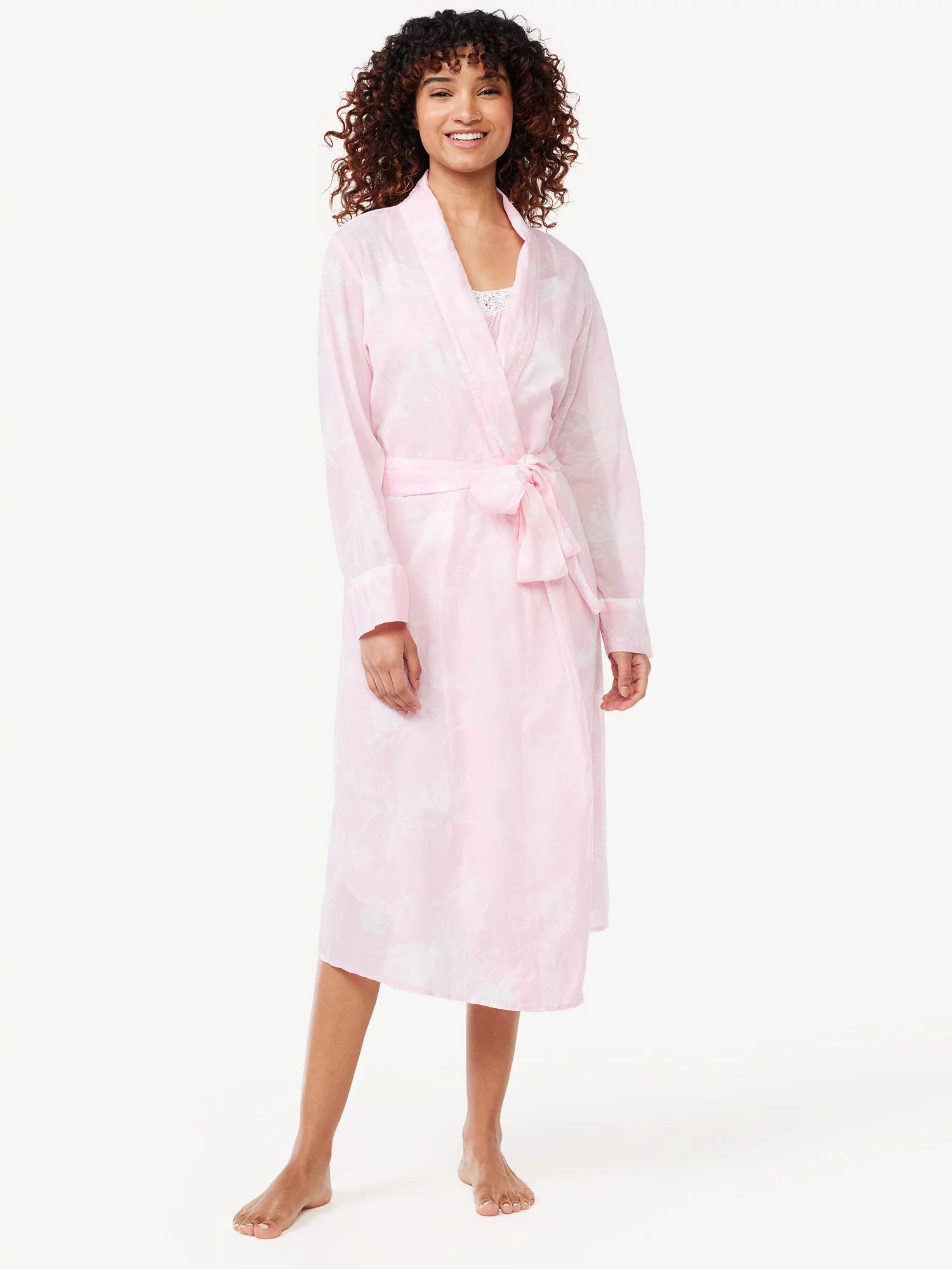 Joyspun Women's Woven Floral Robe, Sizes S to 3X | Walmart (US)
