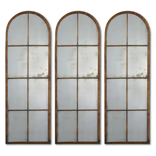 Uttermost 'Amiel' Arched Brown Mirror (One Mirror) - Brown/Gold - 16.5x50x1.375 | Bed Bath & Beyond