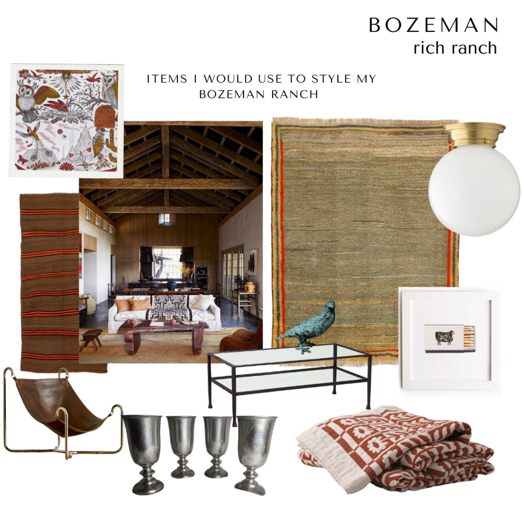 Shop the Rich Ranch trend and get the look to this classic Bozeman home where rugged meets refined. Classic pieces with a bit of western flair. Follow us on Instagram for more conceptual mood boards!

#LTKStyleTip #LTKSeasonal #LTKHome