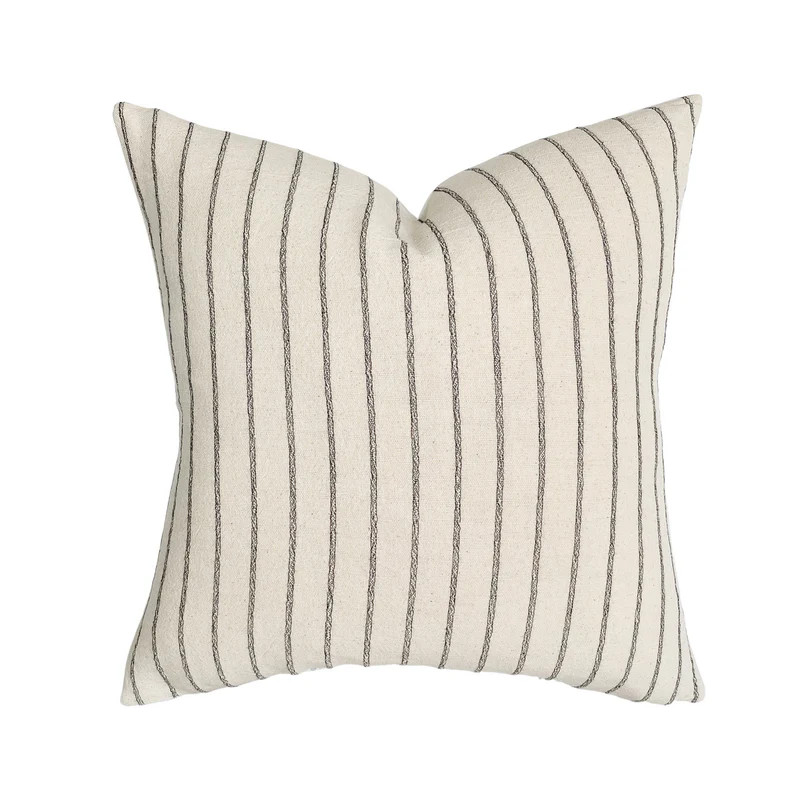 Walker | Natural Black Stripe Pillow Cover | Linen and James