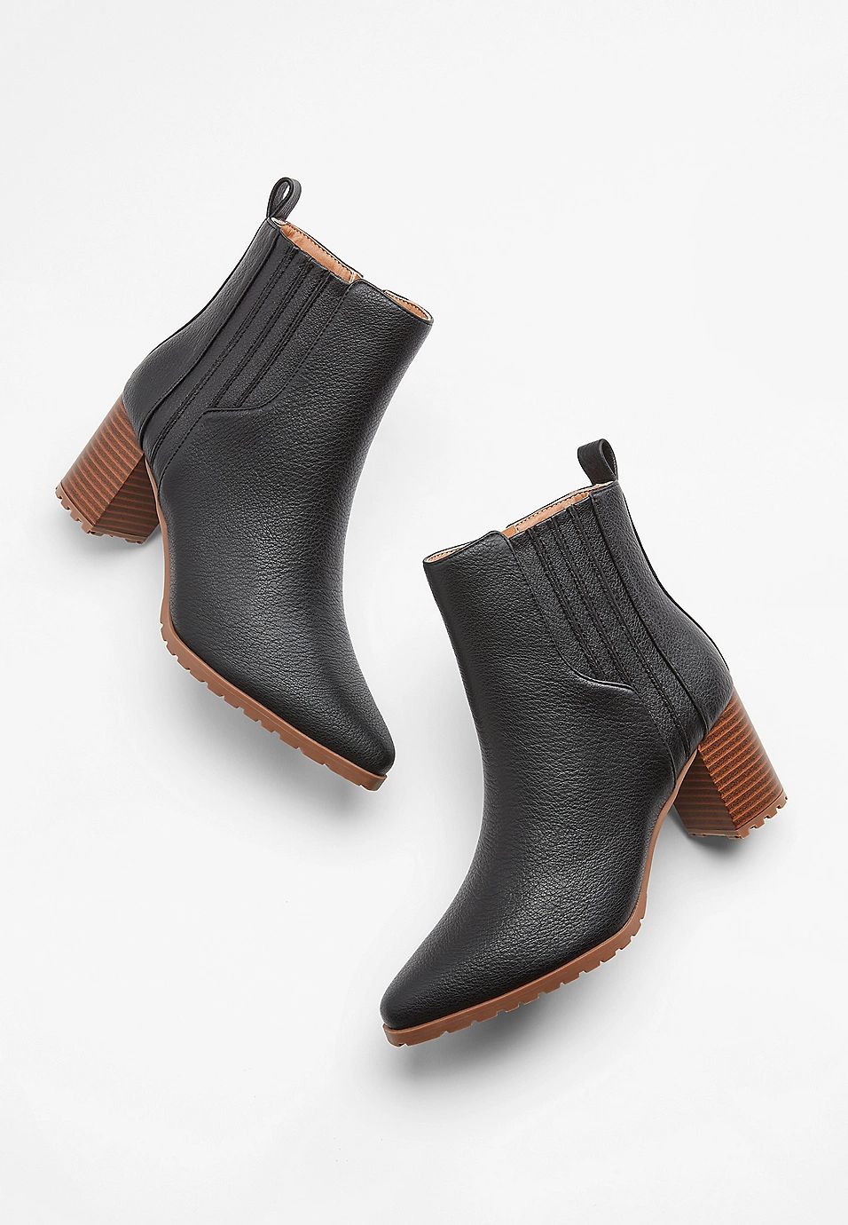 Alexa Black Lug Ankle Boot | Maurices