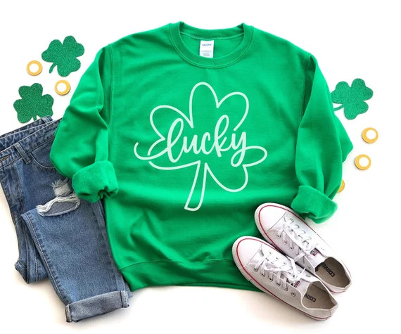 St. Patricks Day Sweatshirt - Women's Saint Pattys Day Outfit - Shamrock Sweatshirt - Irish Day S... | Etsy (US)