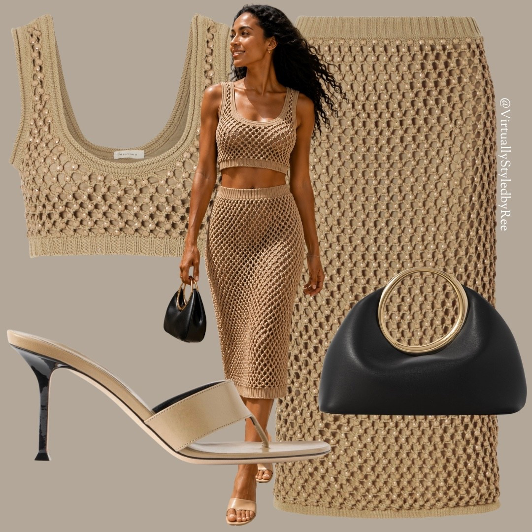 ☀️ Crochet season is here and I’m obsessed with this tan on tan moment! This knit crop top & midi skirt set is giving effortless summer chic, pair with a black top handle bag for contrast and nude strappy heels to keep it elevated. Perfect for date night, a beach vacay dinner, or brunch with the girls 🤎

#LTKuk #LTKsummer #LTKeurope