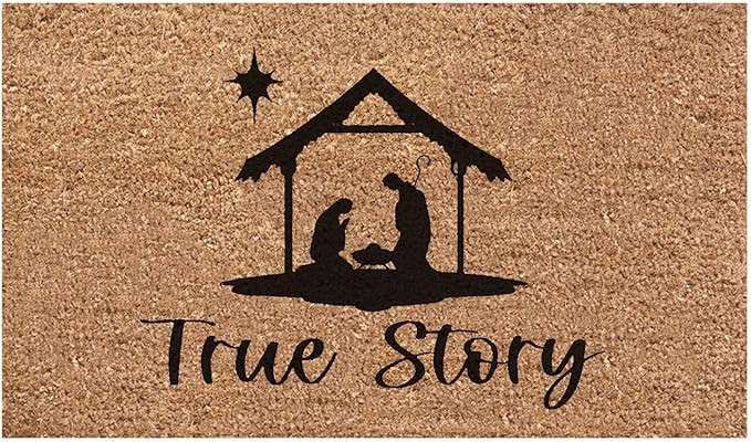 The Nativity Christmas Door Mat, Xmas Rug Christmas Decorations, Non-Slip Welcome Doormat for Fro... | Amazon (US)