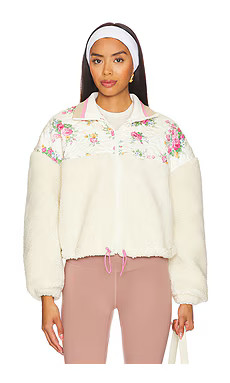 For Love & Lemons Saide Floral Fleece Jacket in Pink from Revolve.com | Revolve Clothing (Global)