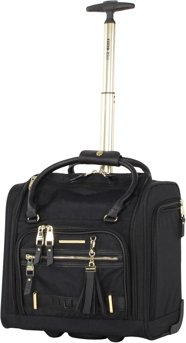 Steve Madden Designer 15 Inch Carry on Suitcase- Small Weekender Overnight Business Travel Luggag... | Amazon (US)