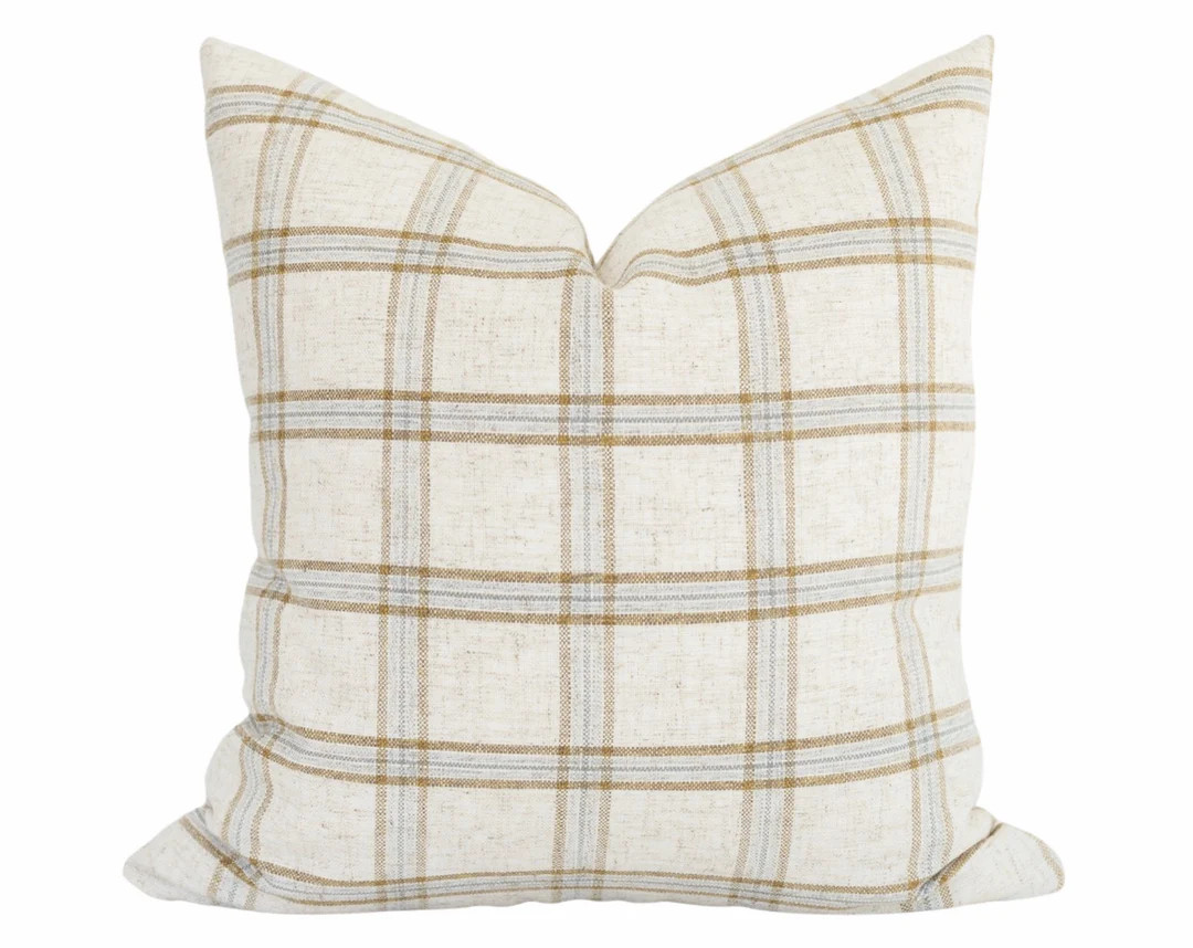 Window Pane Pillow, Beige and Grey Stripe Pillow Covers, Modern Farmhouse Covers, Minimalist Thro... | Etsy (US)