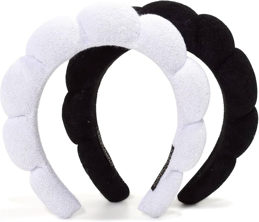 2 Pack Spa Headbands for Washing Face or Facial, Terry Cloth Headband Face Wash Headband, Puffy M... | Amazon (UK)