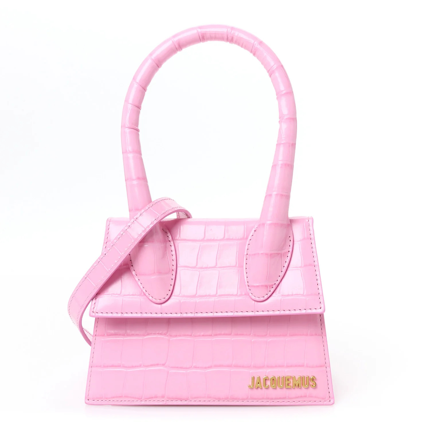 Calfskin Crocodile Embossed Le Chiquito Pink | FASHIONPHILE (US)