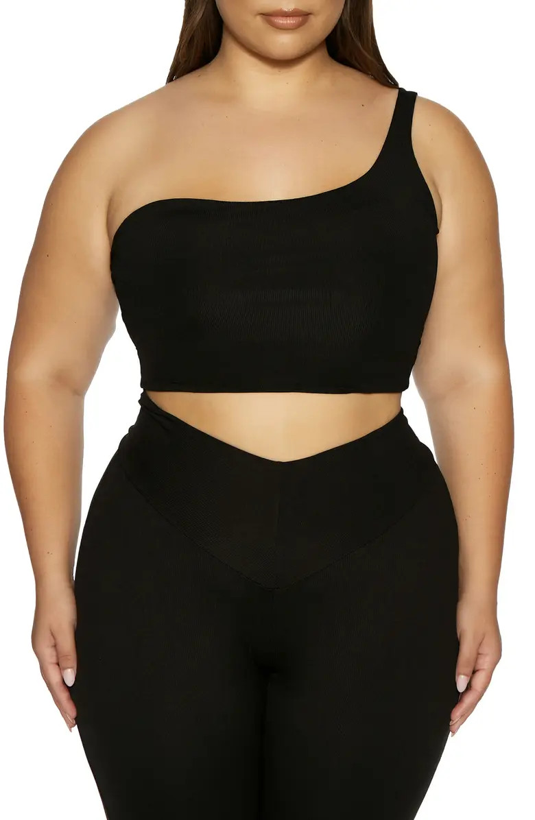 Naked Wardrobe Skin One-Shoulder Crop Tank | Nordstrom | Nordstrom