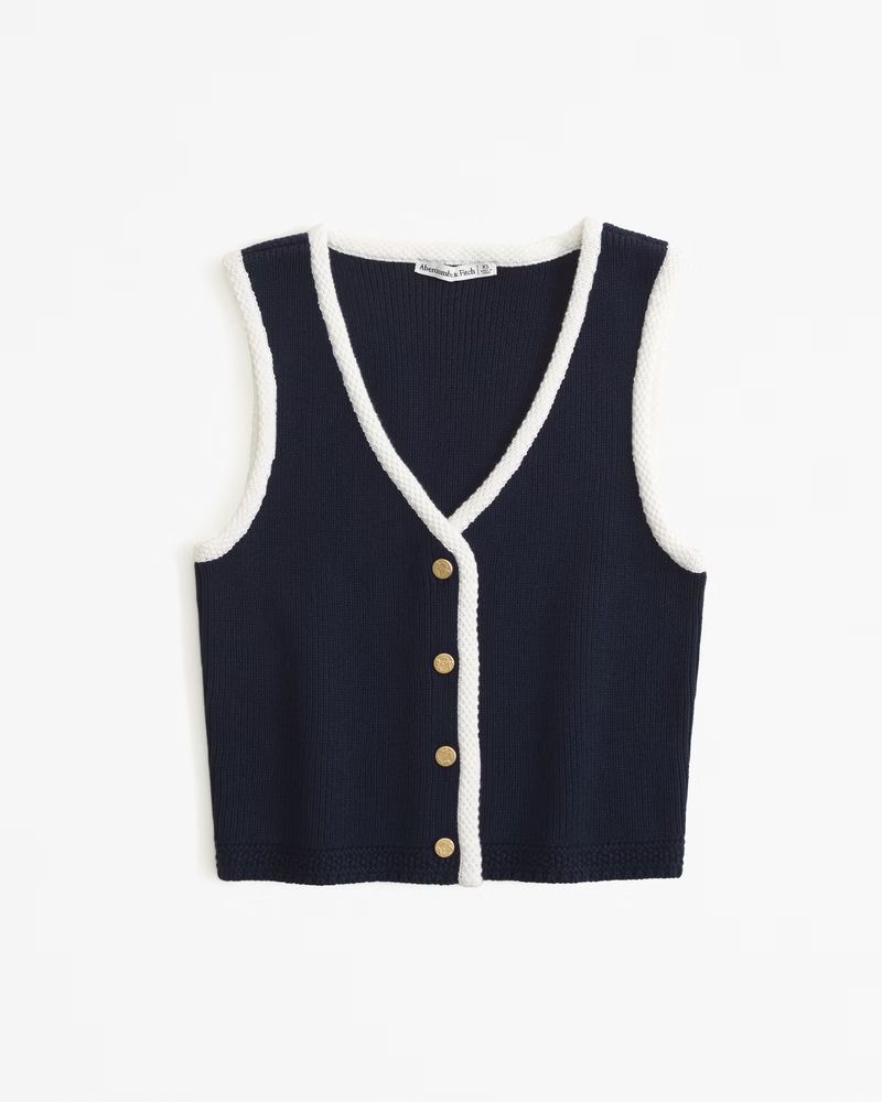 Women's Button-Up Sweater Vest | Women's Tops | Abercrombie.com | Abercrombie & Fitch (US)