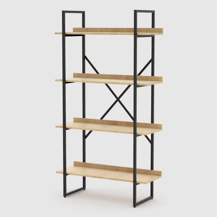 65" Emery 4 Tier Shelf Bookcase Light Wood - RST Brands | Target