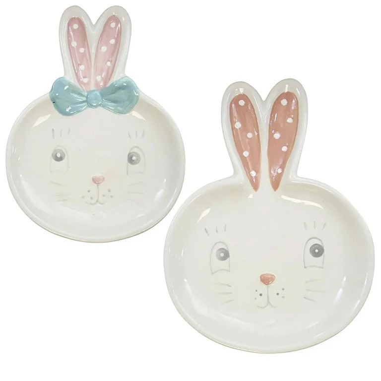 Tabletop Dottie Bunny Plates Dolomite Rabbit Ears Easter Spring A7180 | Walmart (US)