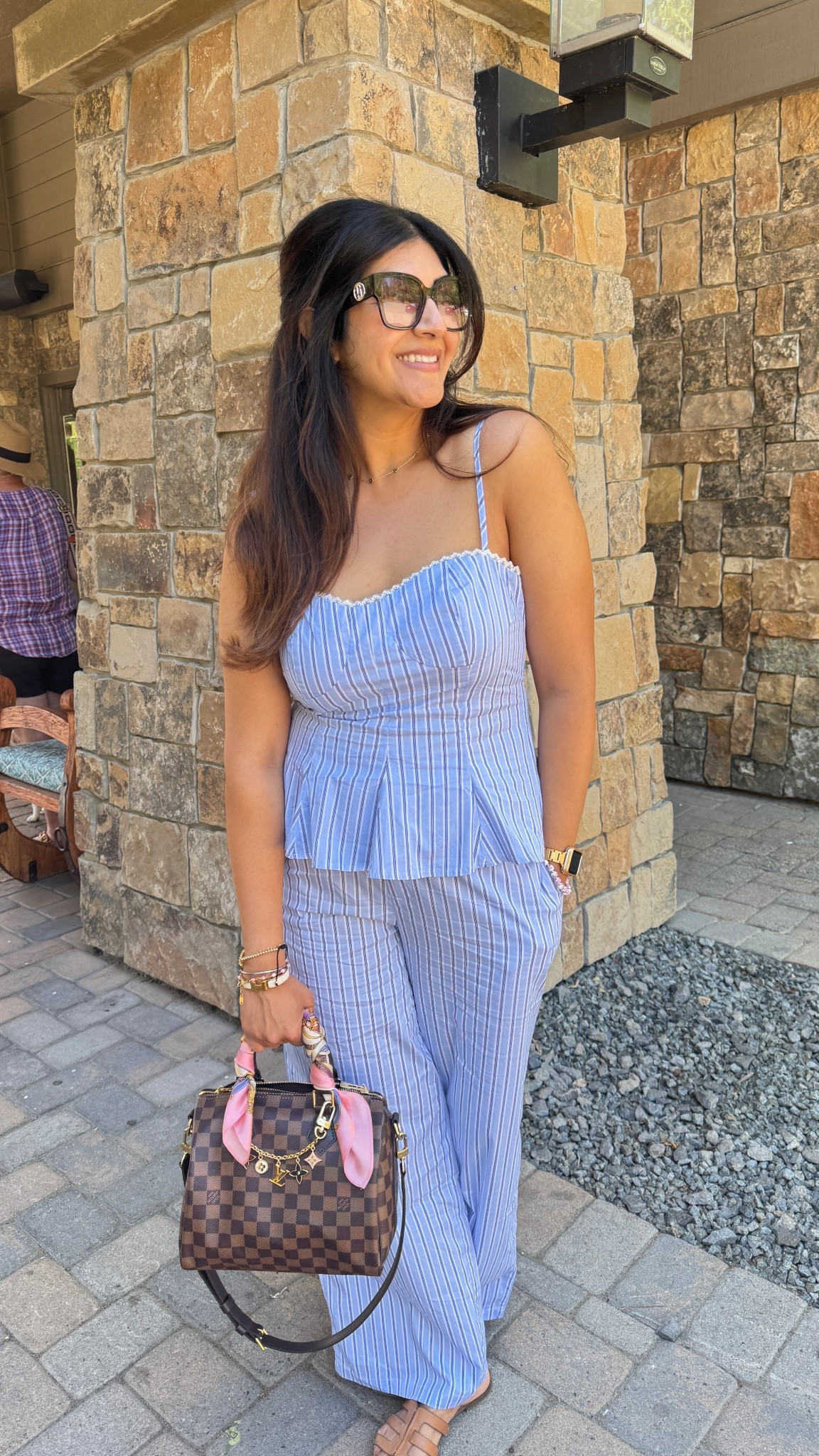 This matching set is so cute for spring break or vacation. Its cotton had zip enclosure on pants and on top with adjustable straps. Wearing a large 



#LTKMidsize #LTKootd #LTKTravel