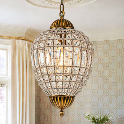 LLHZSY 1-Lights Retro Antique Sphere Crystal Chandelier Adjustable Height | Target