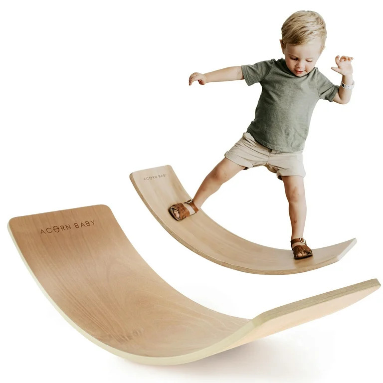 Acorn Baby Wooden Wobble Balance Board - 37in Curvy Balance Rocker Board Toy | Walmart (US)