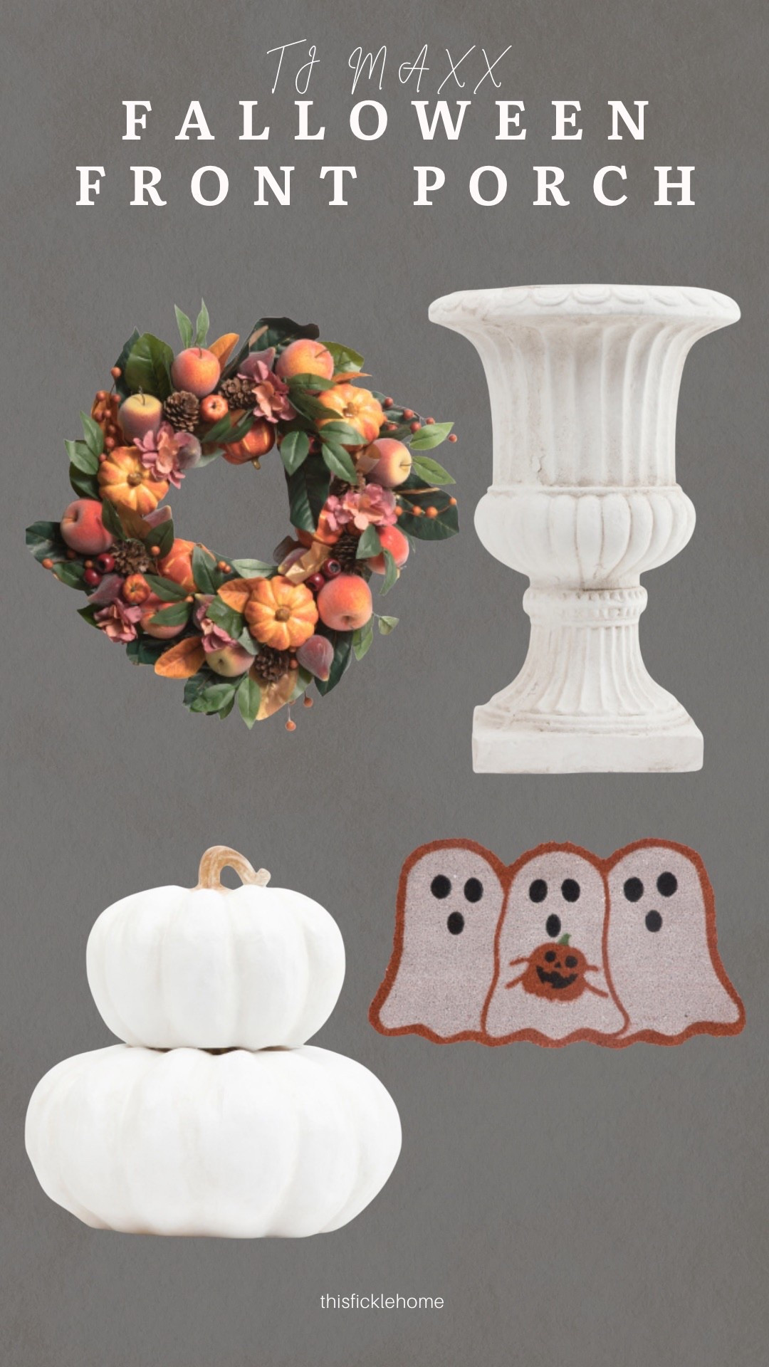 Fall front porch refresh with affordable finds from TJ Maxx.

Halloween porch. Outdoor pumpkins. Fall wreath. Ghost doormat.

#LTKSeasonal #LTKHome #LTKSaleAlert