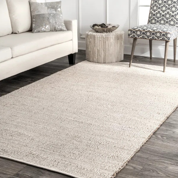 Helton Handmade Flatweave Area Rug in Beige | Wayfair North America