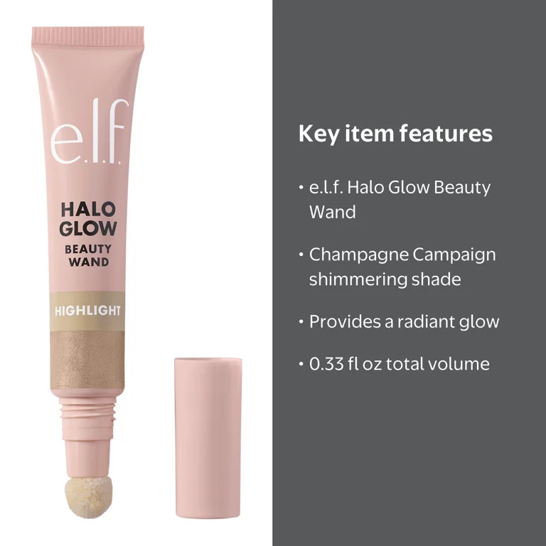e.l.f. Halo Glow Highlight Beauty Wand, Champagne Campaign, 0.33 fl oz | Walmart (US)