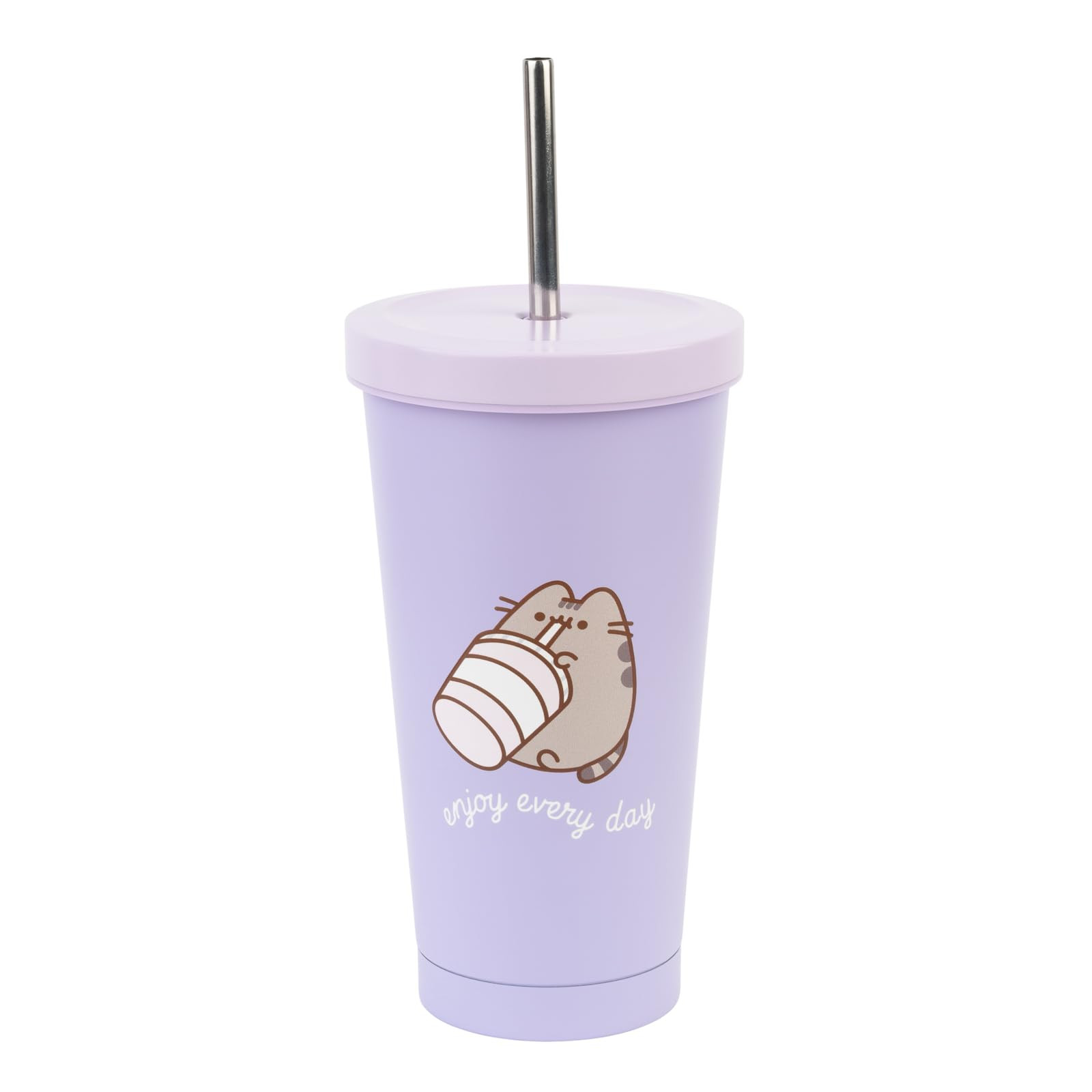 Grupo Erik Pusheen Tumbler with Straw & Lid - 550 ml | Stainless Steel Travel Mug, Travel Mug wit... | Amazon (US)