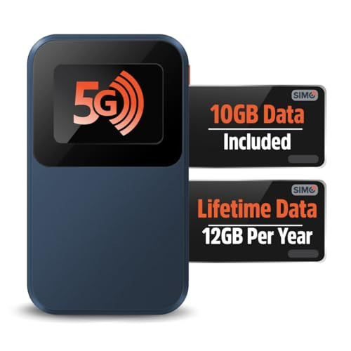 Solis Edge – 5G Hotspot Device, Bundle Includes Lifetime Data (12GB Per Year) and 10GB Global Data, WiFi in 140+ Countries, Access 300+ Mobile Carriers, Portable Internet by SIMO | Amazon (US)