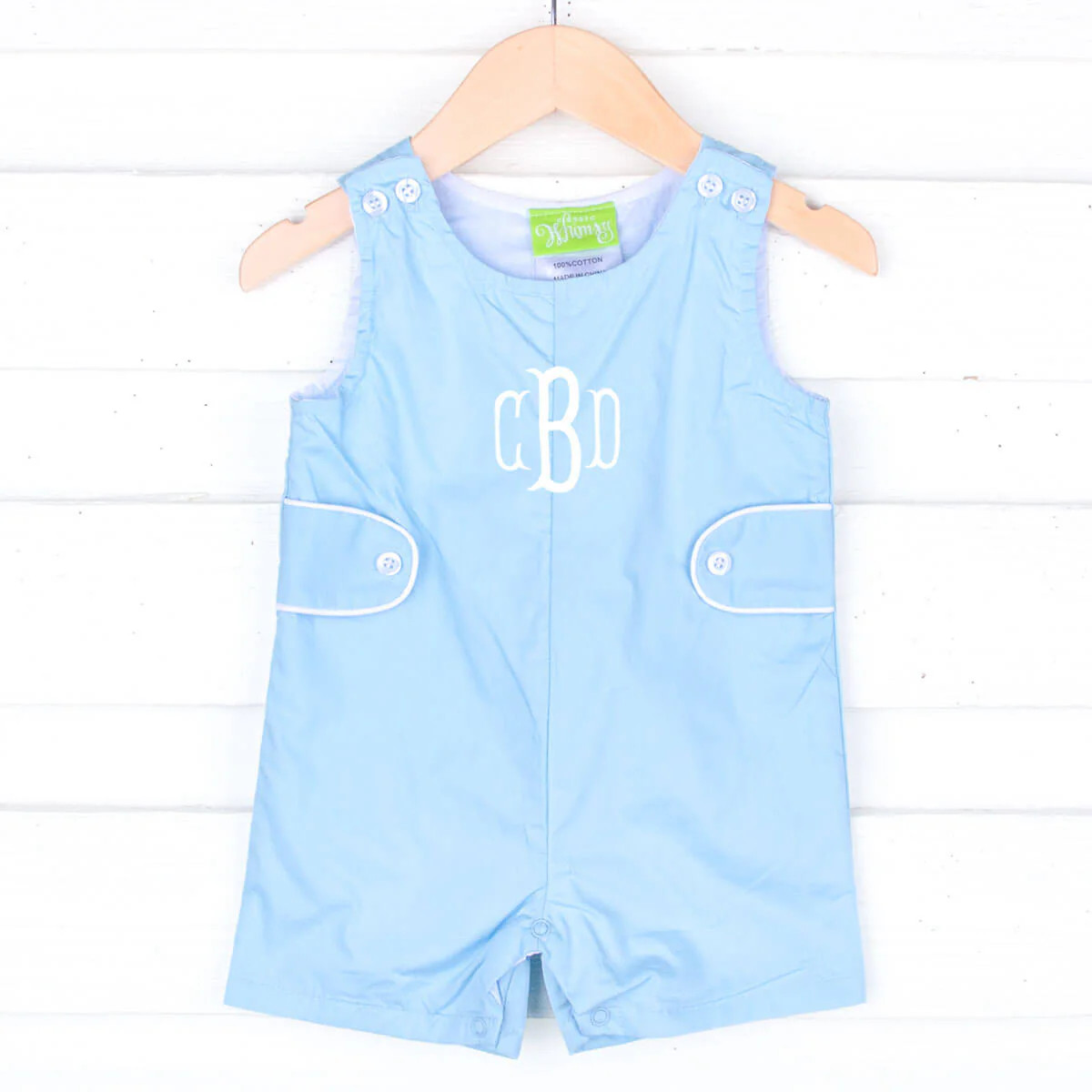 Solid Light Blue Jon Jon with Tabs | Classic Whimsy