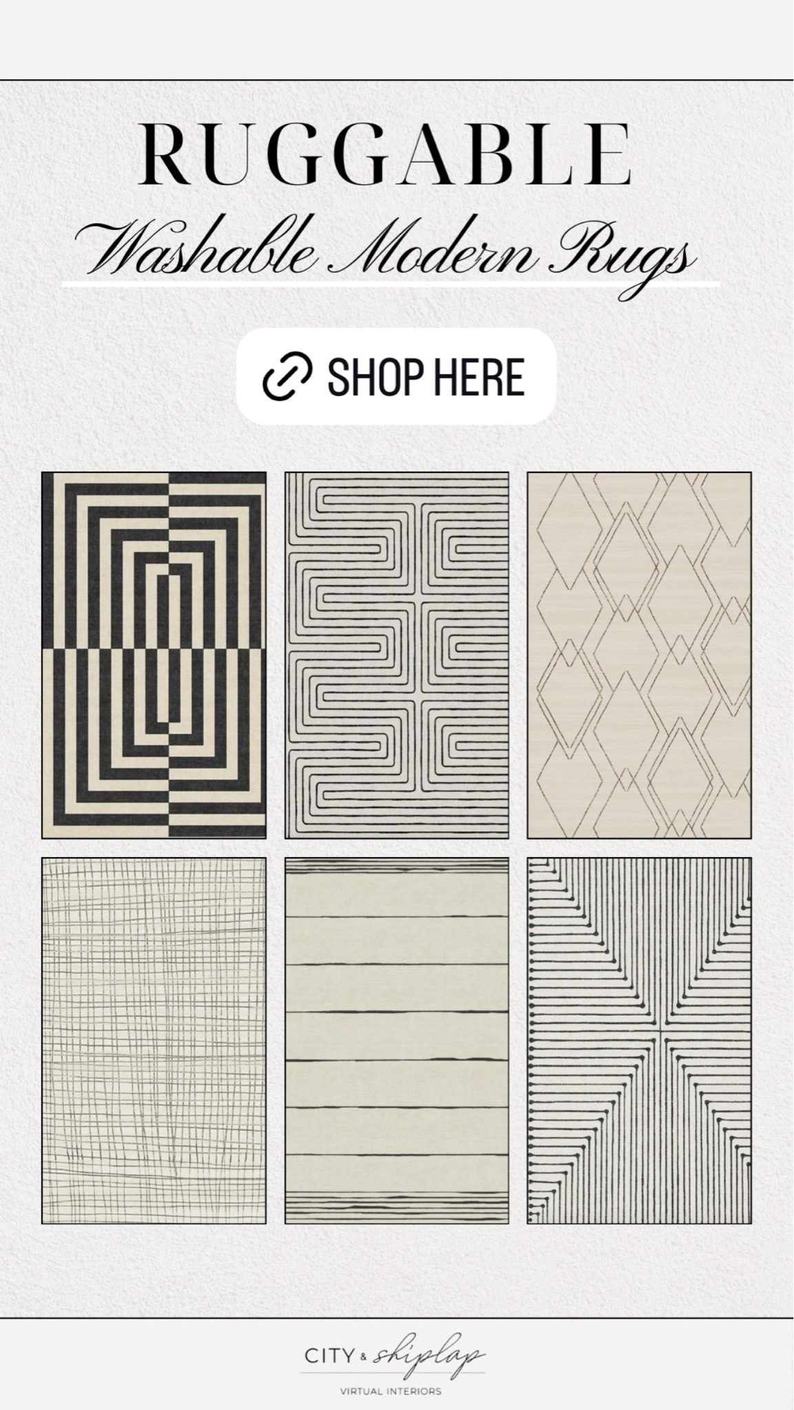 Ruggable Modern Washable Rugs 
Neutral home, black and white rug

#LTKStyleTip #LTKHome