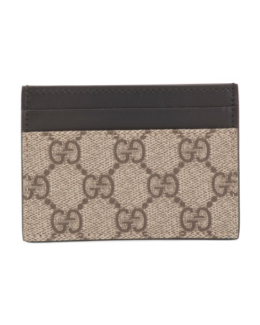 Made In Italy Supreme Canvas Gg Card Case With Leather Trim | TJ Maxx